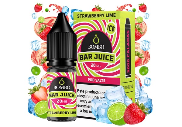 Bombo Bar Strawberry Lime Ice 10ml Nic Salts