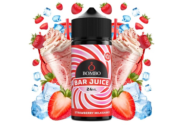 Bombo Bar Strawberry Milkshake ice 24ml Long Fill Bombo Bar Strawberry Milkshake ice 24ml Long Fill