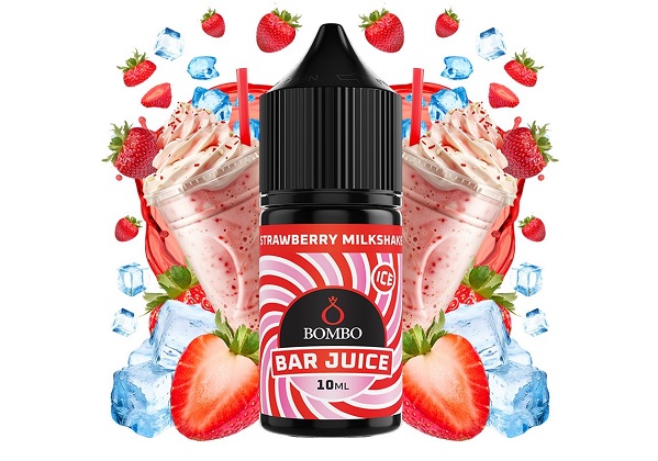 Bombo Bar Strawberry Milkshake ice 10ml Mini Long Fill Bombo Bar Strawberry Milkshake ice 10ml Mini Long Fill