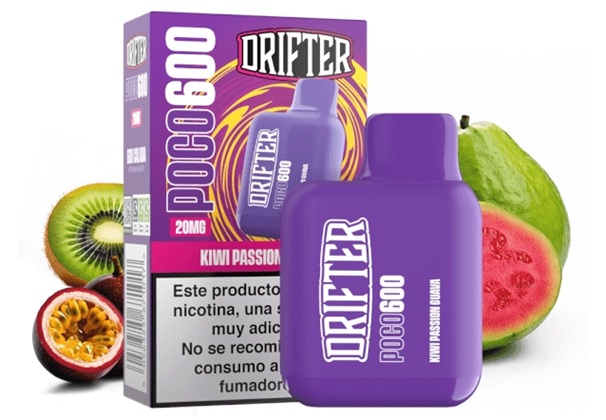 Desechable Drifter 600 Kiwi Passion Guava 20mg