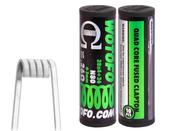 10 x Wotofo Quad core Fused Clapton Coils