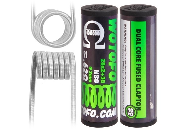 10 X Wotofo Dual Core Fused Clapton 0.62 oHm